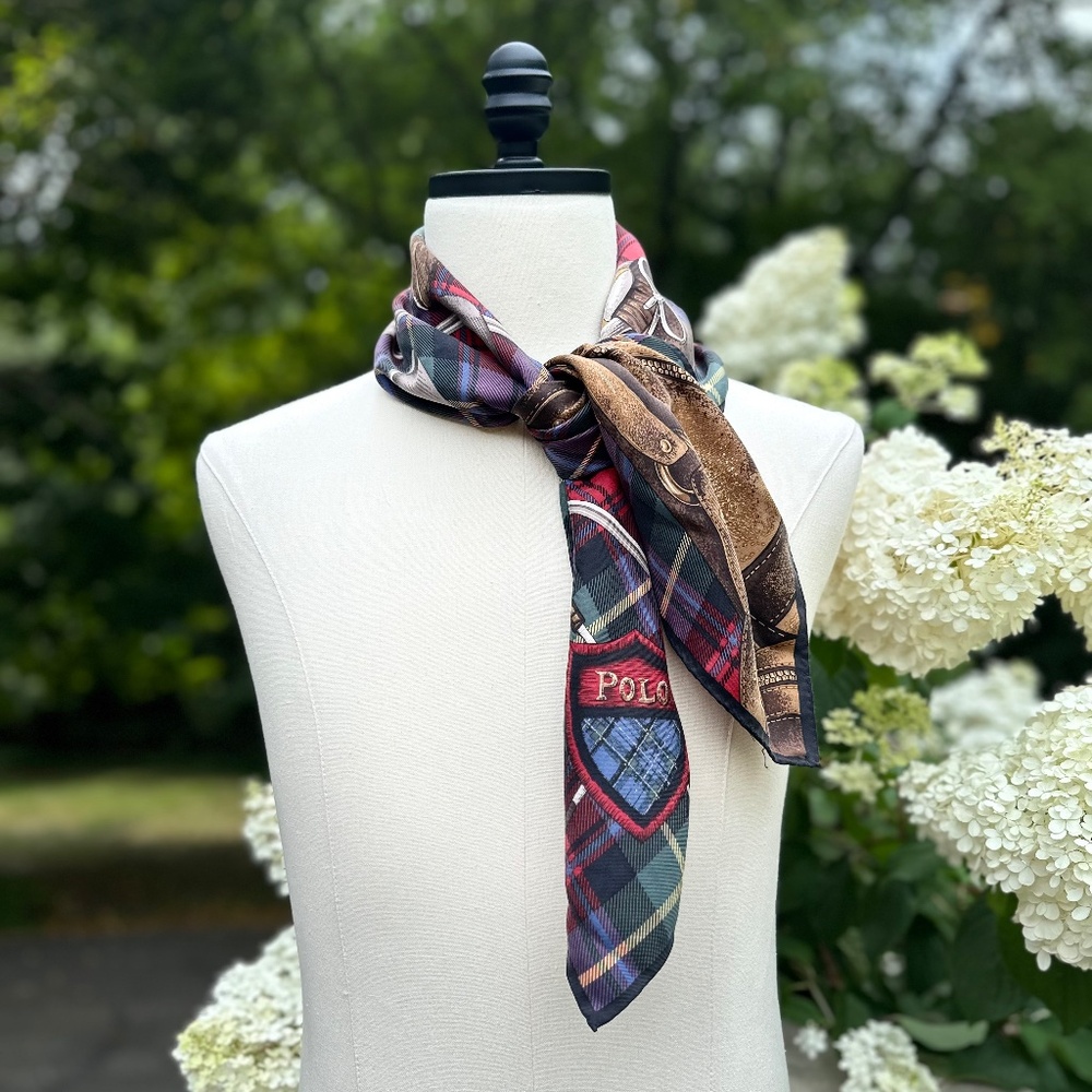 Scarf, Vintage Ralph Lauren Polo Golf Plaid